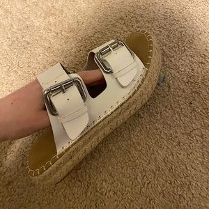 Soda White Espadrille Platform Sandals